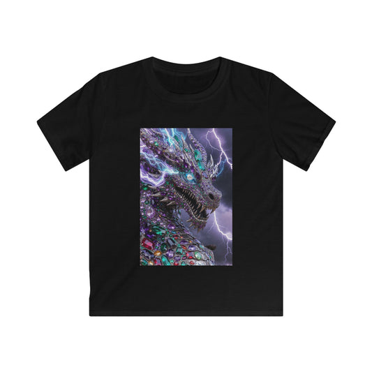 Kids Dragon Lightning T-Shirt — Colorful Neon Dragon Graphic Tee