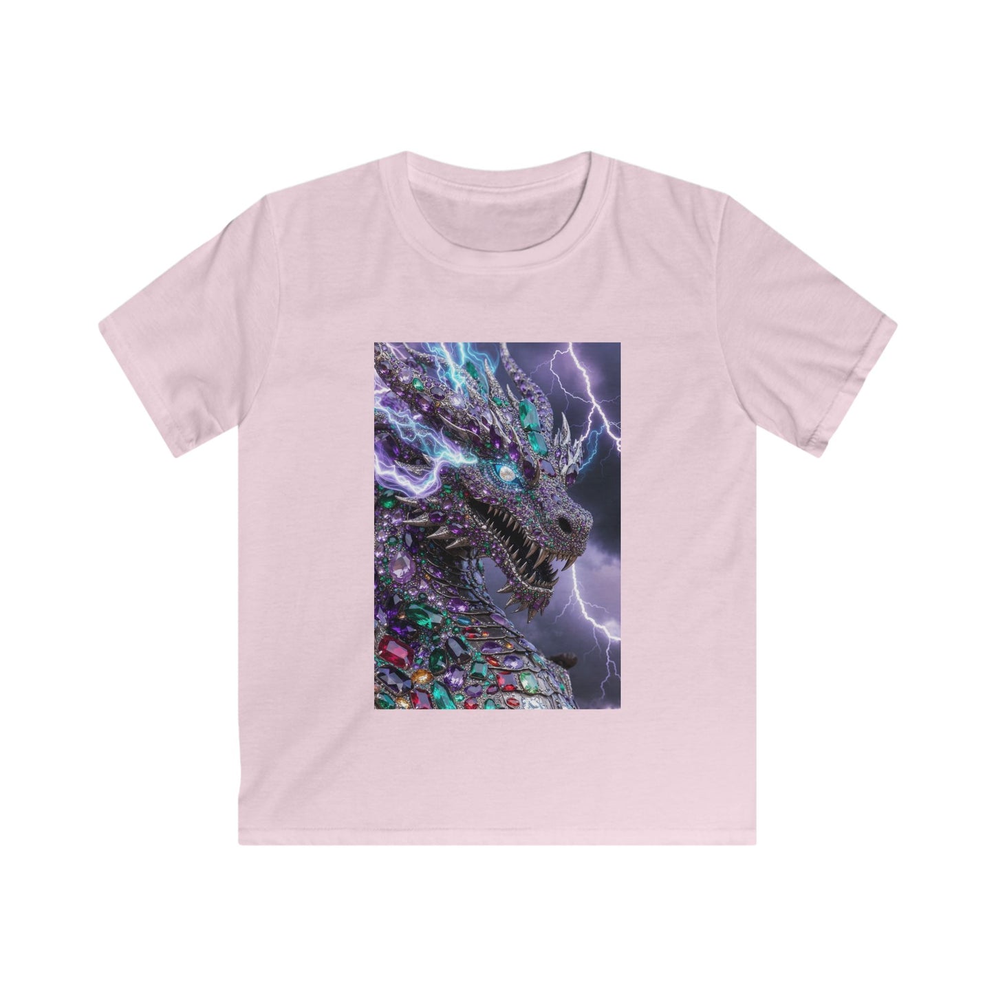Kids Dragon Lightning T-Shirt — Colorful Neon Dragon Graphic Tee