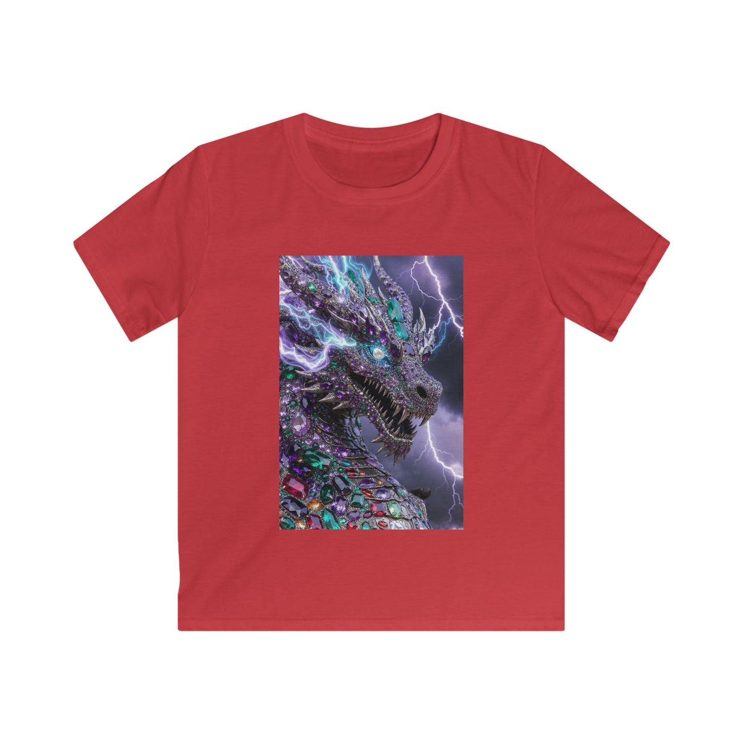 Kids Dragon Lightning T-Shirt — Colorful Neon Dragon Graphic Tee