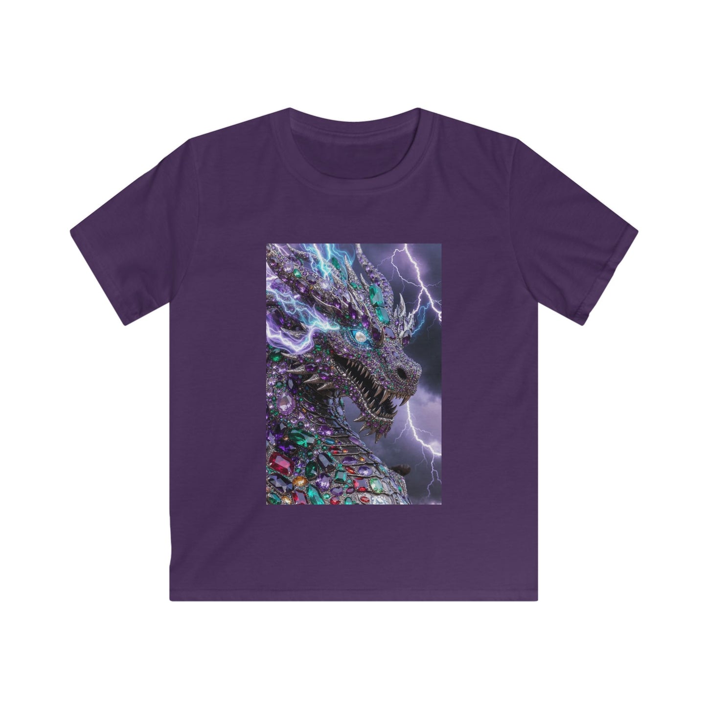 Kids Dragon Lightning T-Shirt — Colorful Neon Dragon Graphic Tee