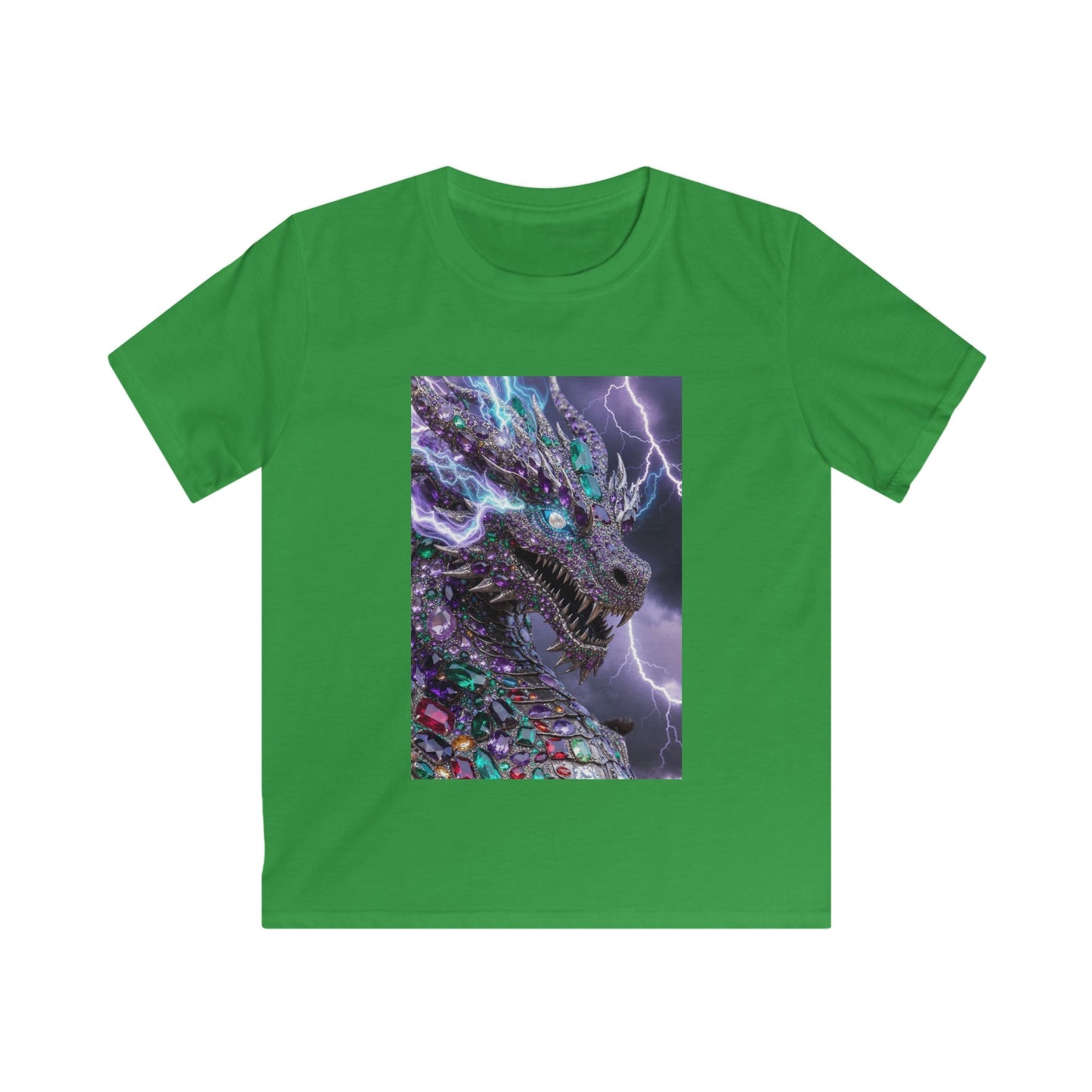 Kids Dragon Lightning T-Shirt — Colorful Neon Dragon Graphic Tee