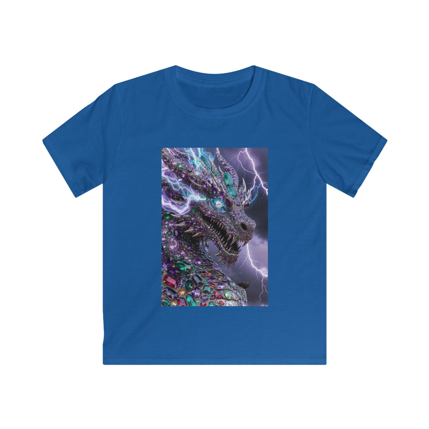 Kids Dragon Lightning T-Shirt — Colorful Neon Dragon Graphic Tee