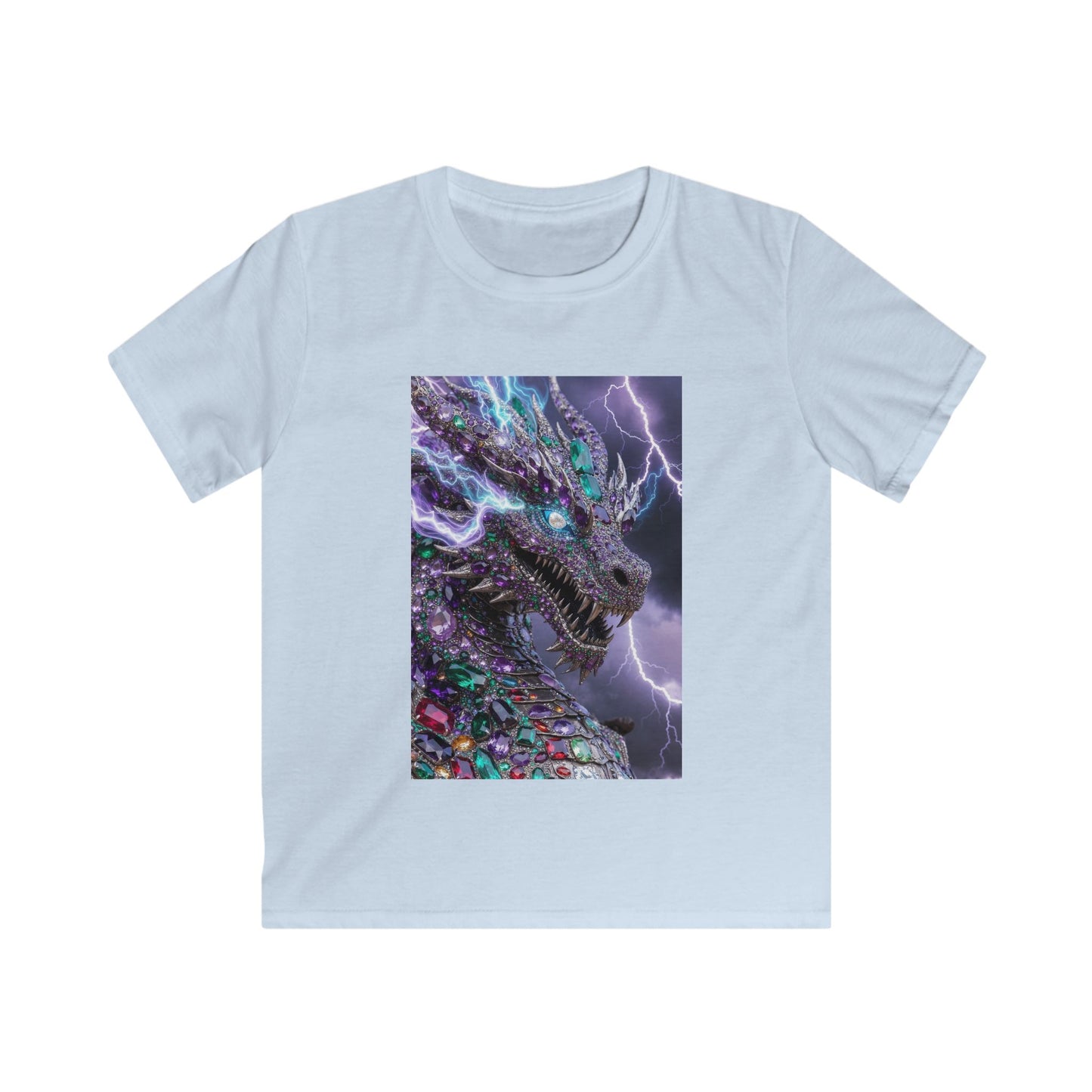 Kids Dragon Lightning T-Shirt — Colorful Neon Dragon Graphic Tee
