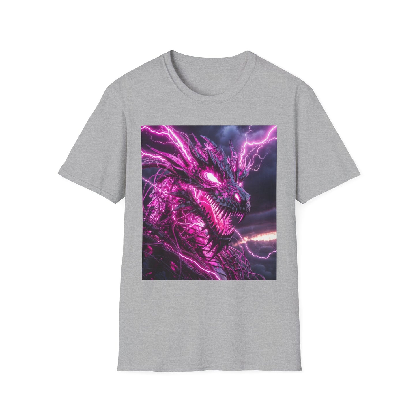 Dragon Lightning T-Shirt — Neon Purple Fantasy Dragon Graphic Tee