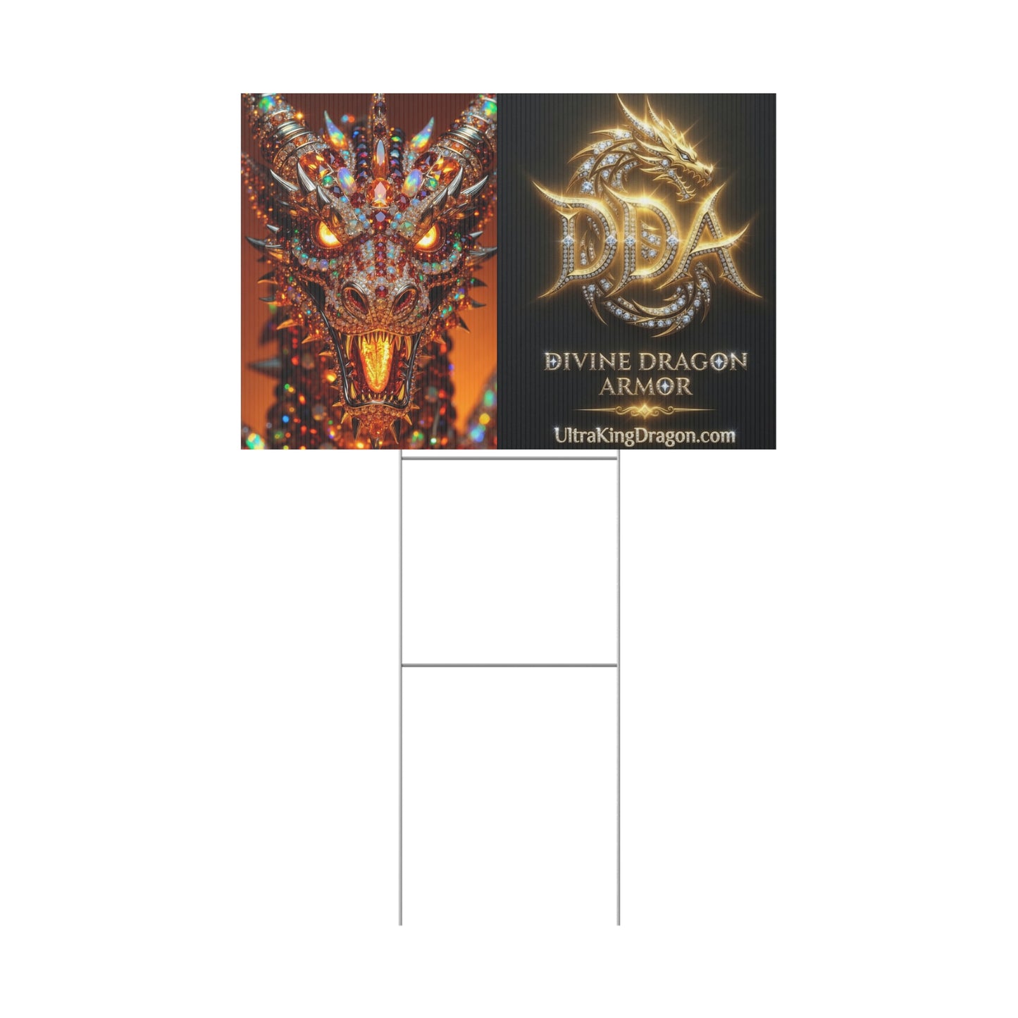 Dragon Collage Plastic Yard Sign — Mythical Fantasy Outdoor Decor