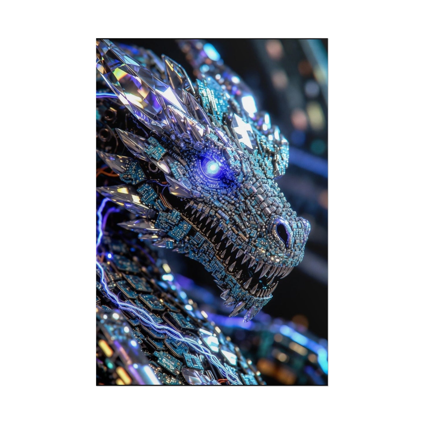 Rolled Poster — Crystal Cyber Dragon Art Print