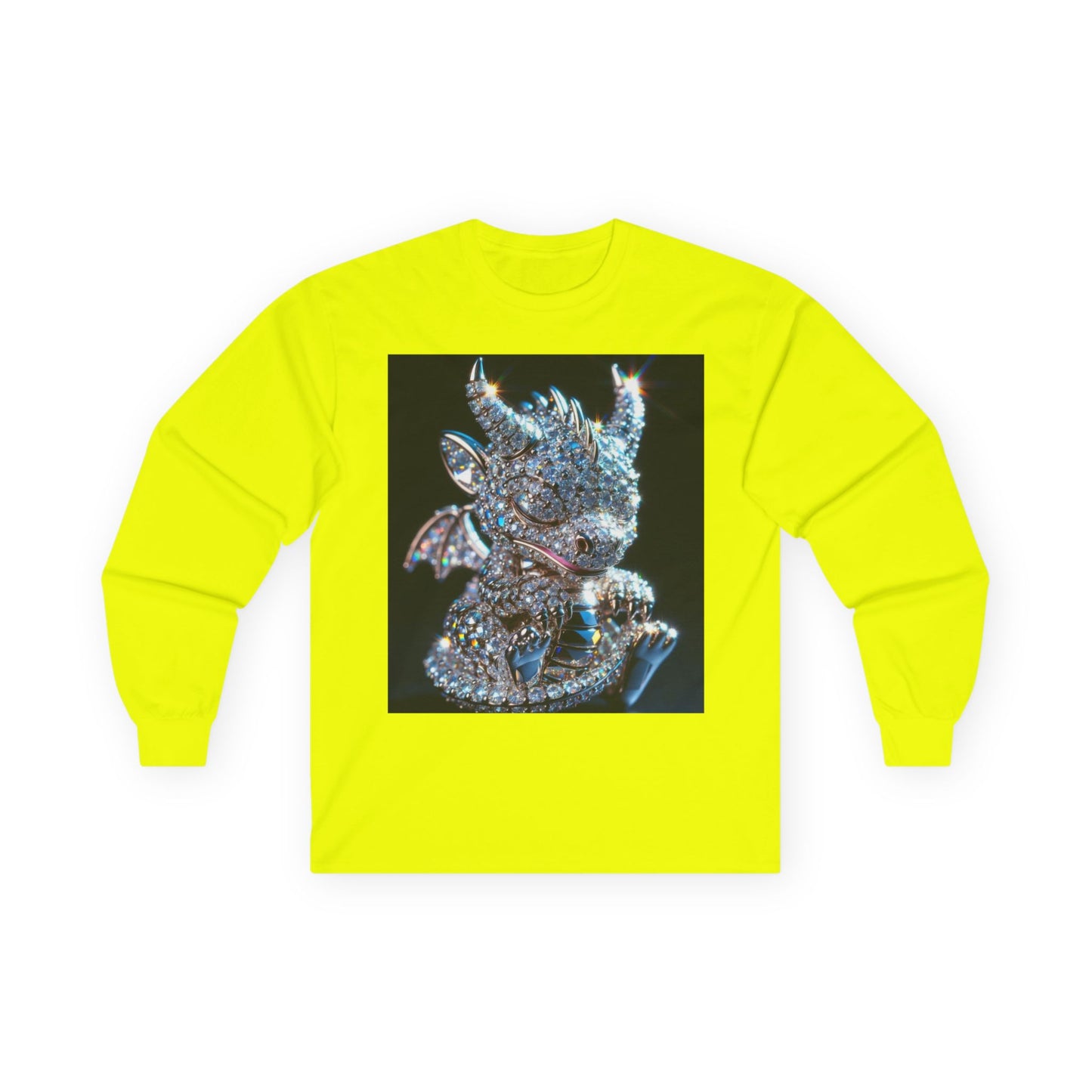 Dragon Head Long Sleeve Tee — Iridescent Fantasy Skull Graphic