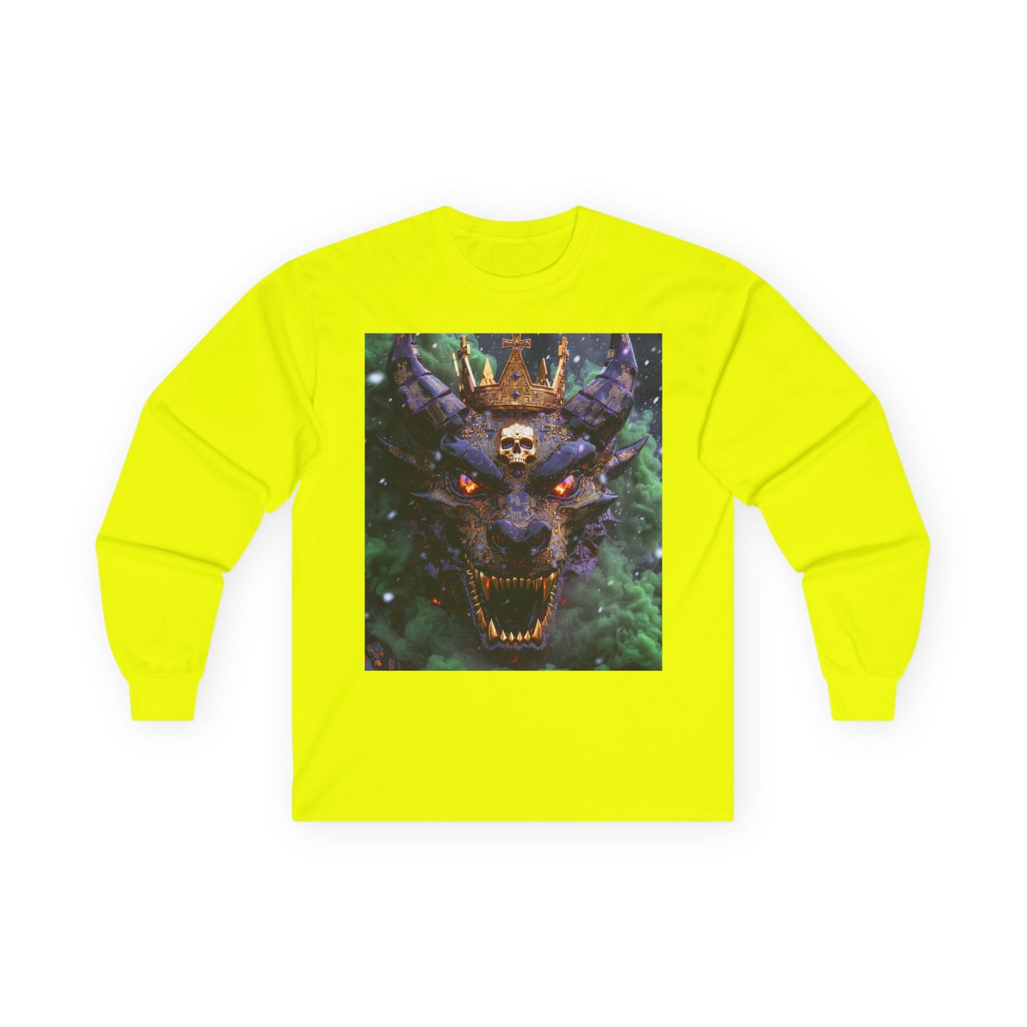 Dragon Demon Skull Long Sleeve Tee — Gothic Fantasy Graphic Shirt