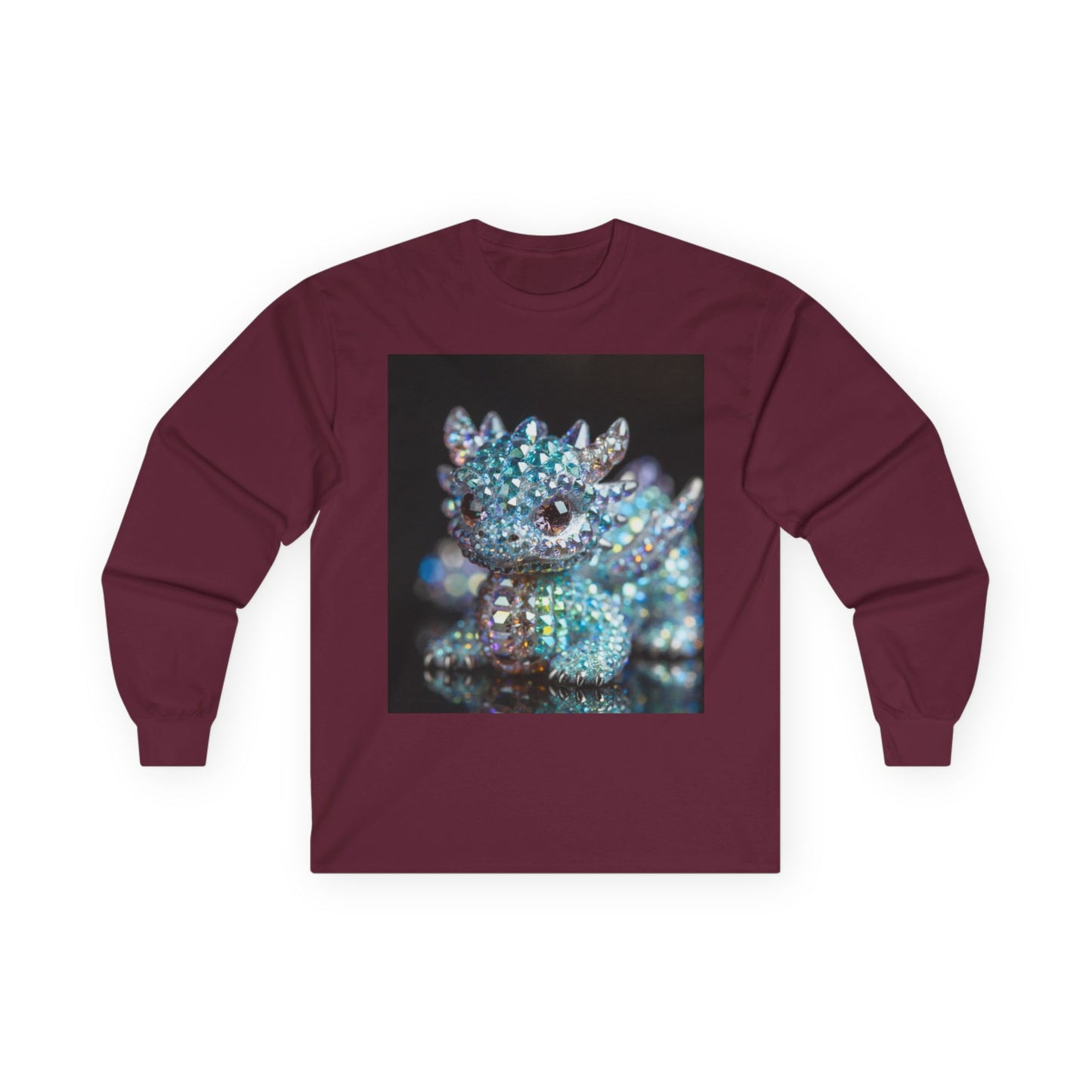 Crystal Bejeweled Dragon Long Sleeve Tee