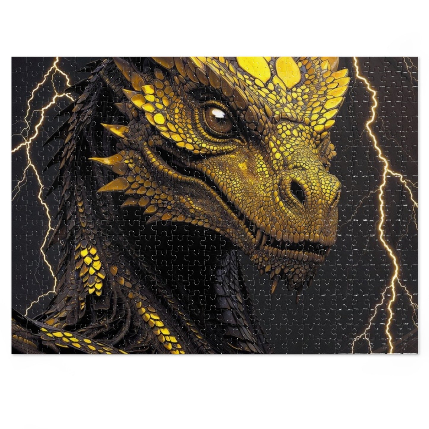 Dragon Gem Jigsaw Puzzle with Tin, Fantasy Puzzle, Kids Activities, Gifts for Game Lovers, Unique Collectible Piece