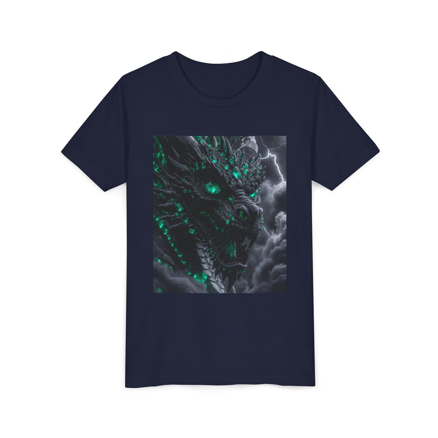 A Top selling Dragon Storm Youth Tee — Neon Green Dragon Illustration Graphic T-Shirt