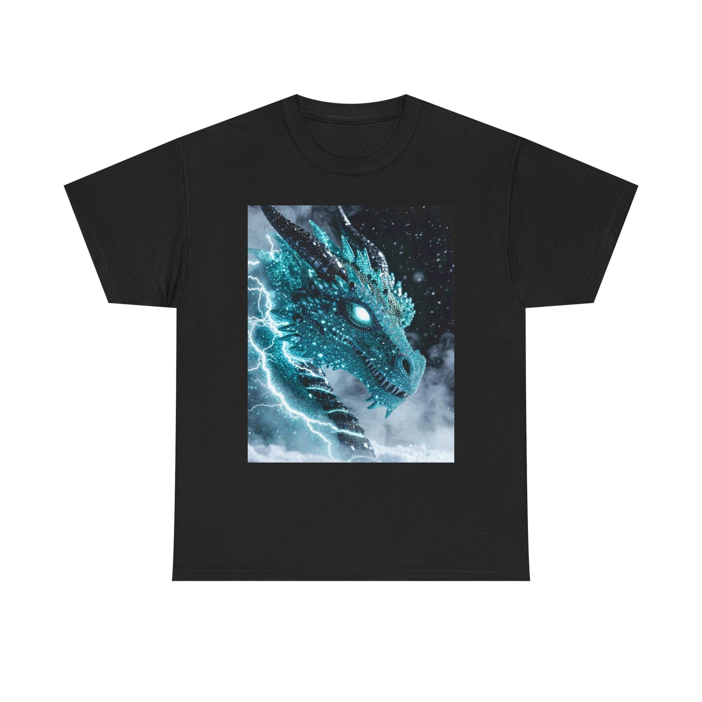 Dragon Storm T-Shirt — Electric Blue Dragon Graphic Tee
