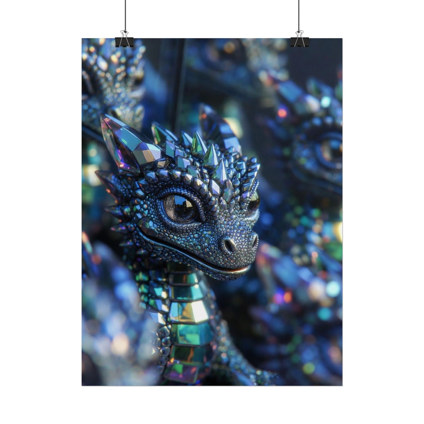 Crystal Dragon Rolled Poster — Fantasy Wall Art Print