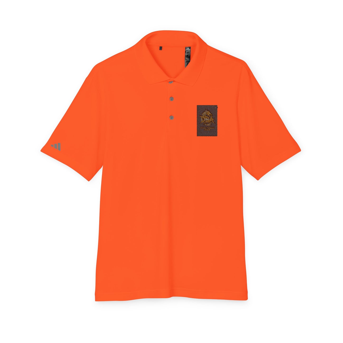Adidas Performance Polo — Gold Crest Patch Chest Logo
