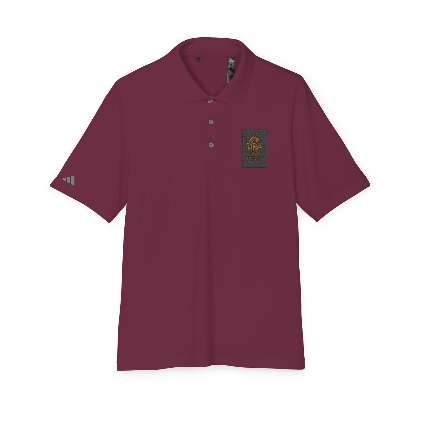 Adidas Performance Polo — Gold Crest Patch Chest Logo
