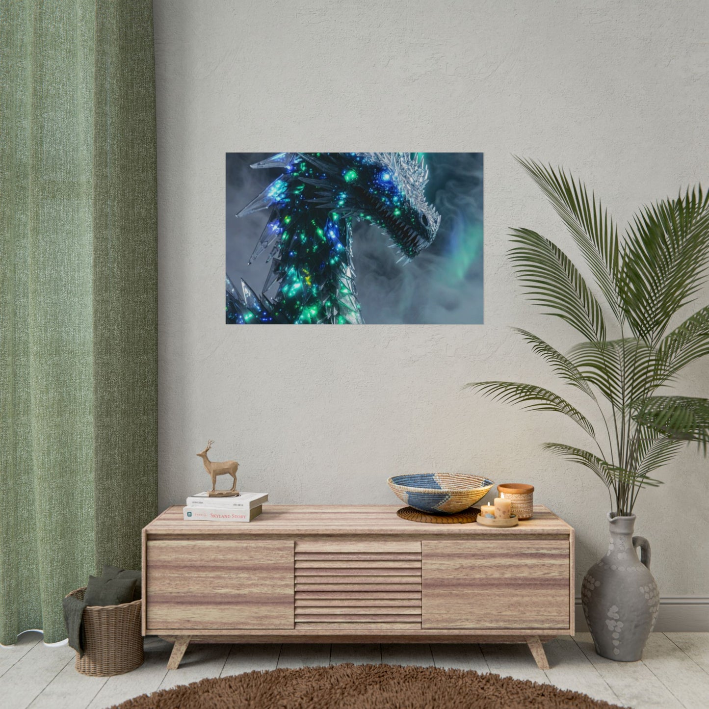 Crystal Dragon Poster – Fantasy Wall Art Rolled Print