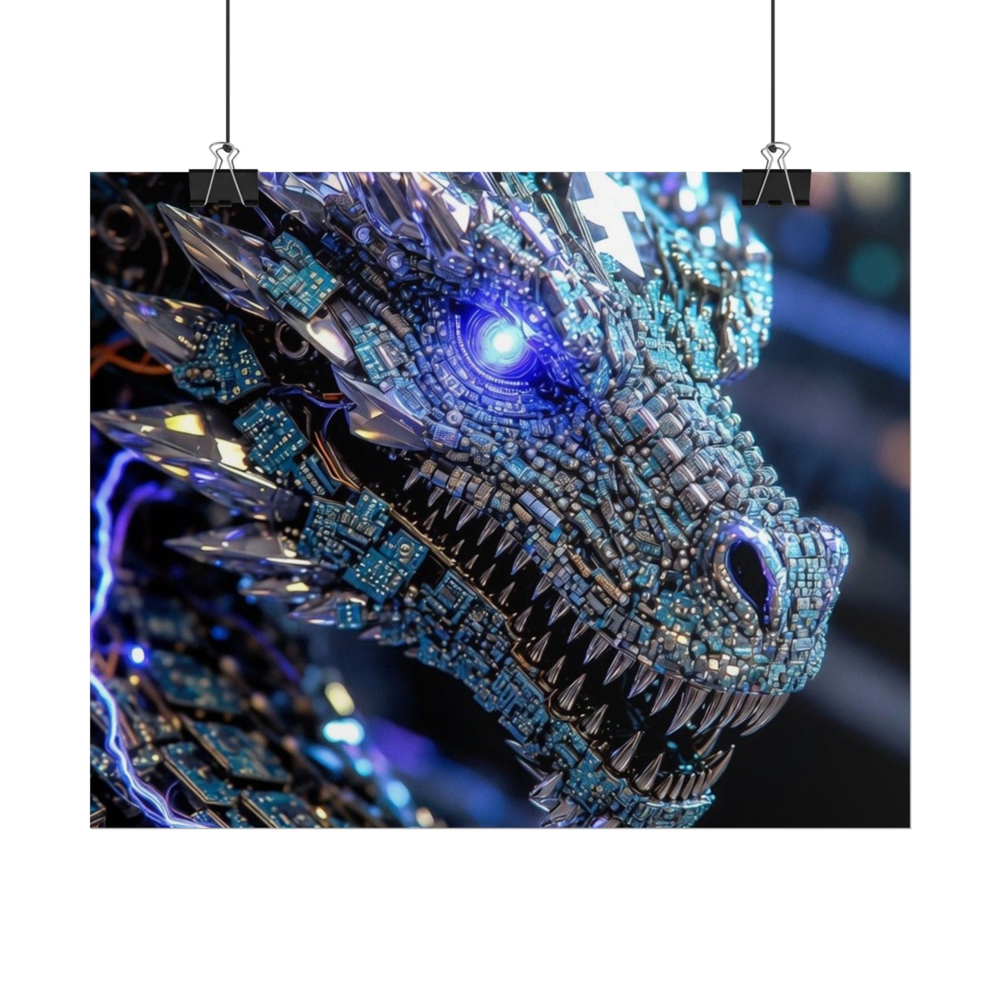 Rolled Poster — Crystal Cyber Dragon Art Print