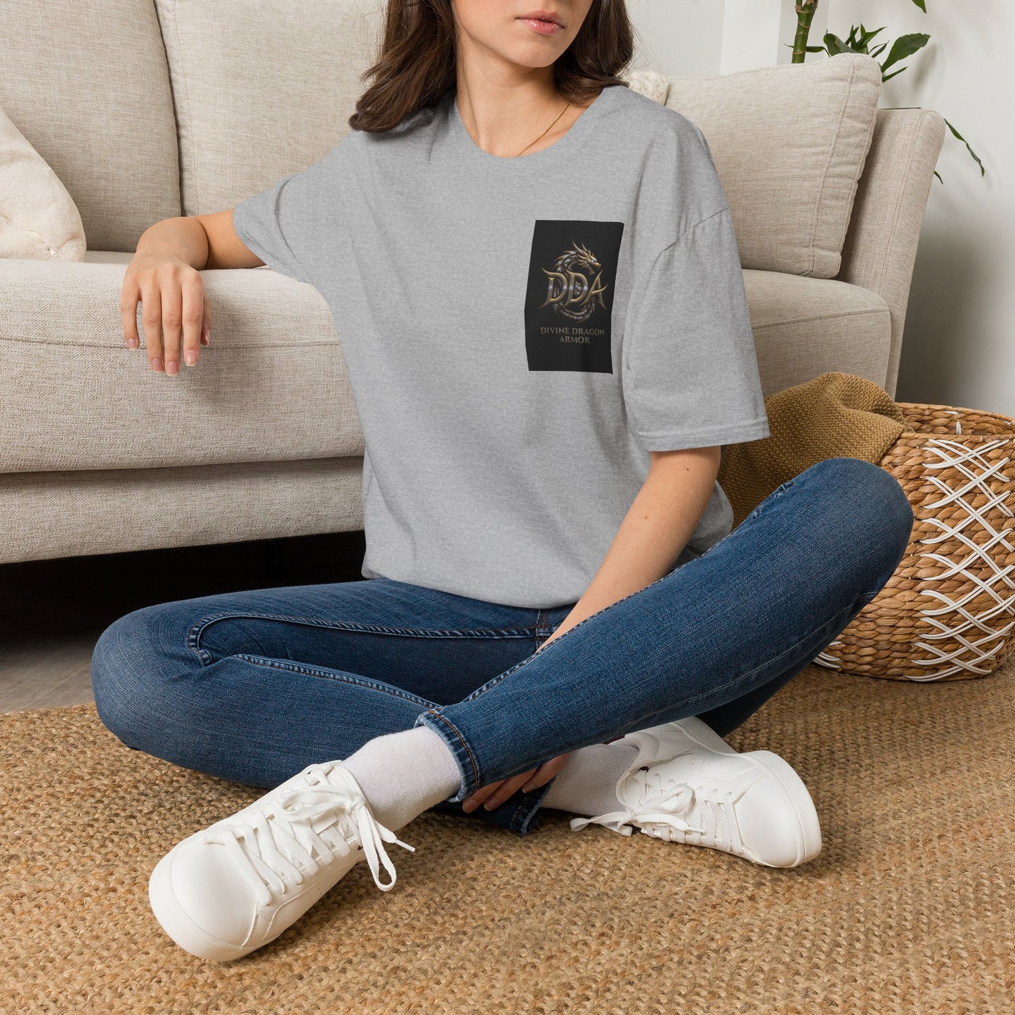 #1 Selling Dragon Logo Pocket T-Shirt — "DDA Divine Dragon Armor" Chest Patch