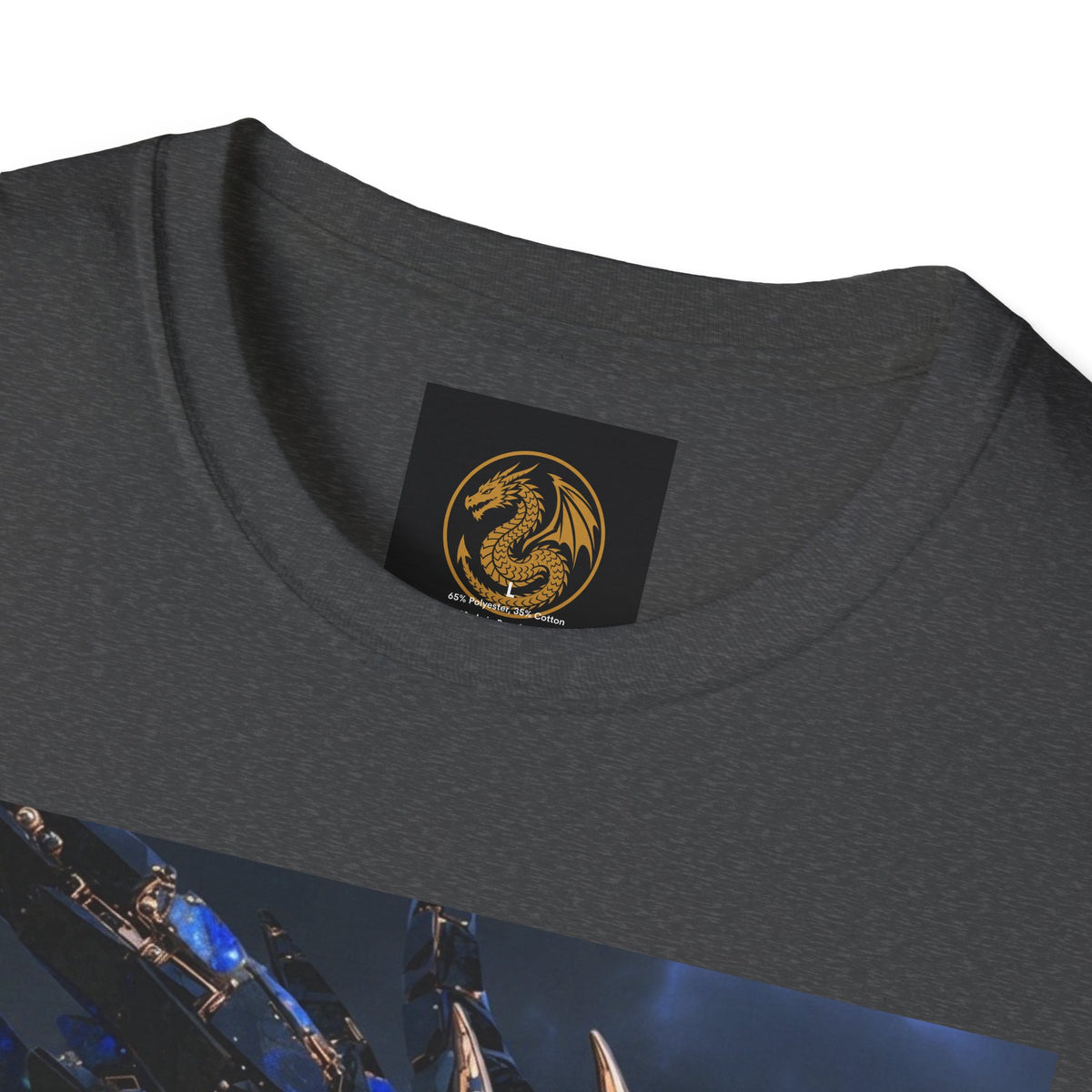 Blue Crystal Dragon T-Shirt — Mythical Fantasy Dragon Tee