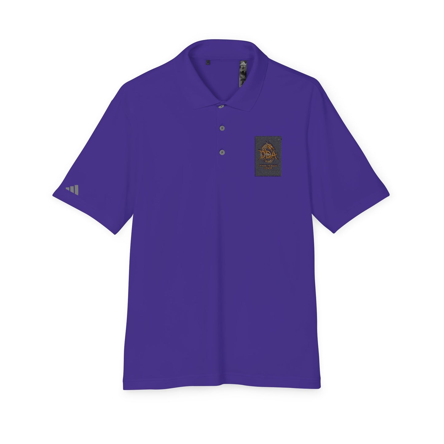Adidas Performance Polo — Gold Crest Patch Chest Logo