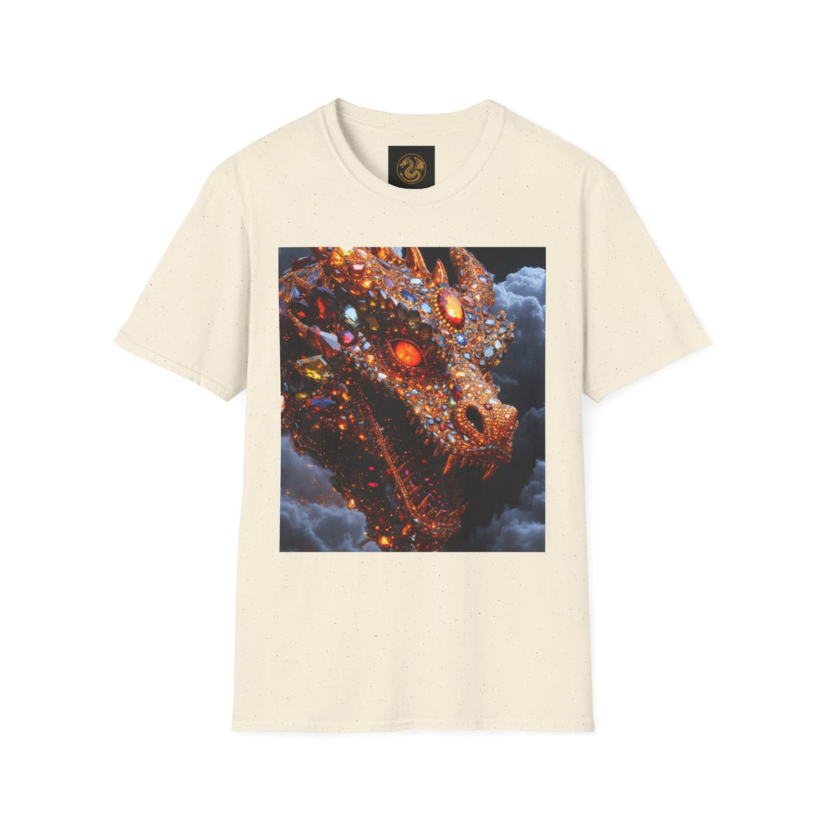 A Gemstone Dragon Head Graphic T-Shirt — Fiery Fantasy Scaly Creature Design