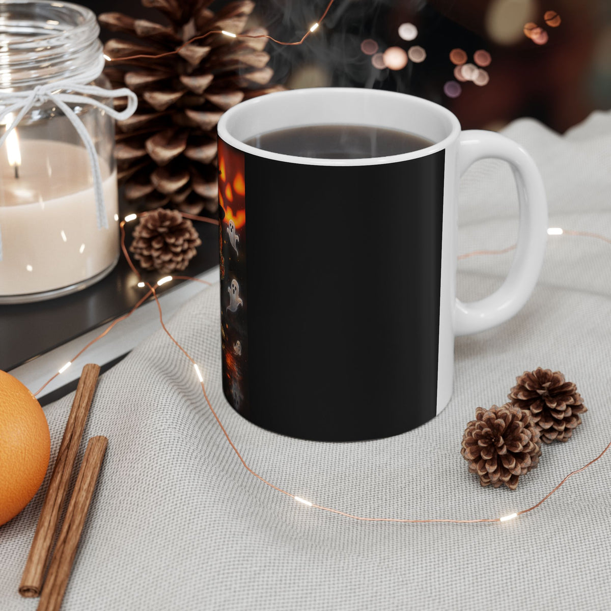 A Halloween Ghosts Ceramic Mug, Spooky Decor, Fall Coffee Cup, Halloween Gift, Cute Ghost Mug