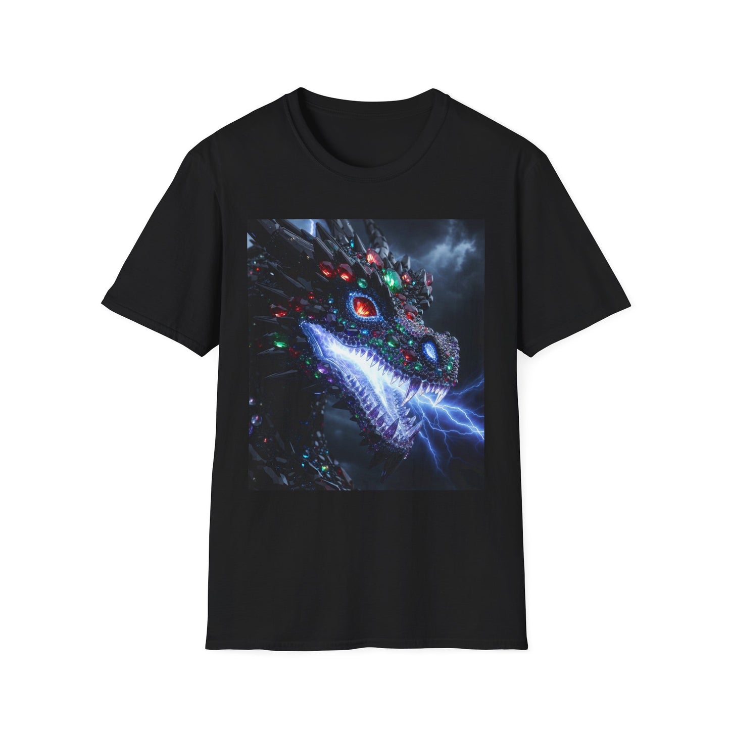 Cosmic Leviathan Shark T-Shirt — Neon Sci‑Fi Sea Monster Tee