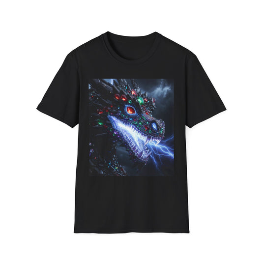 Cosmic Leviathan Shark T-Shirt — Neon Sci‑Fi Sea Monster Tee