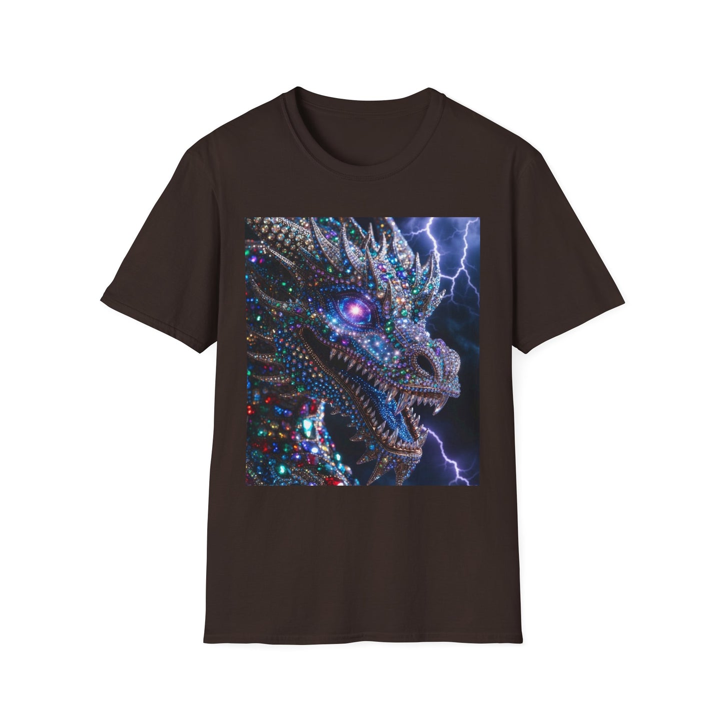 Dragon Lightning T-Shirt — Neon Crystal Fantasy Graphic Tee