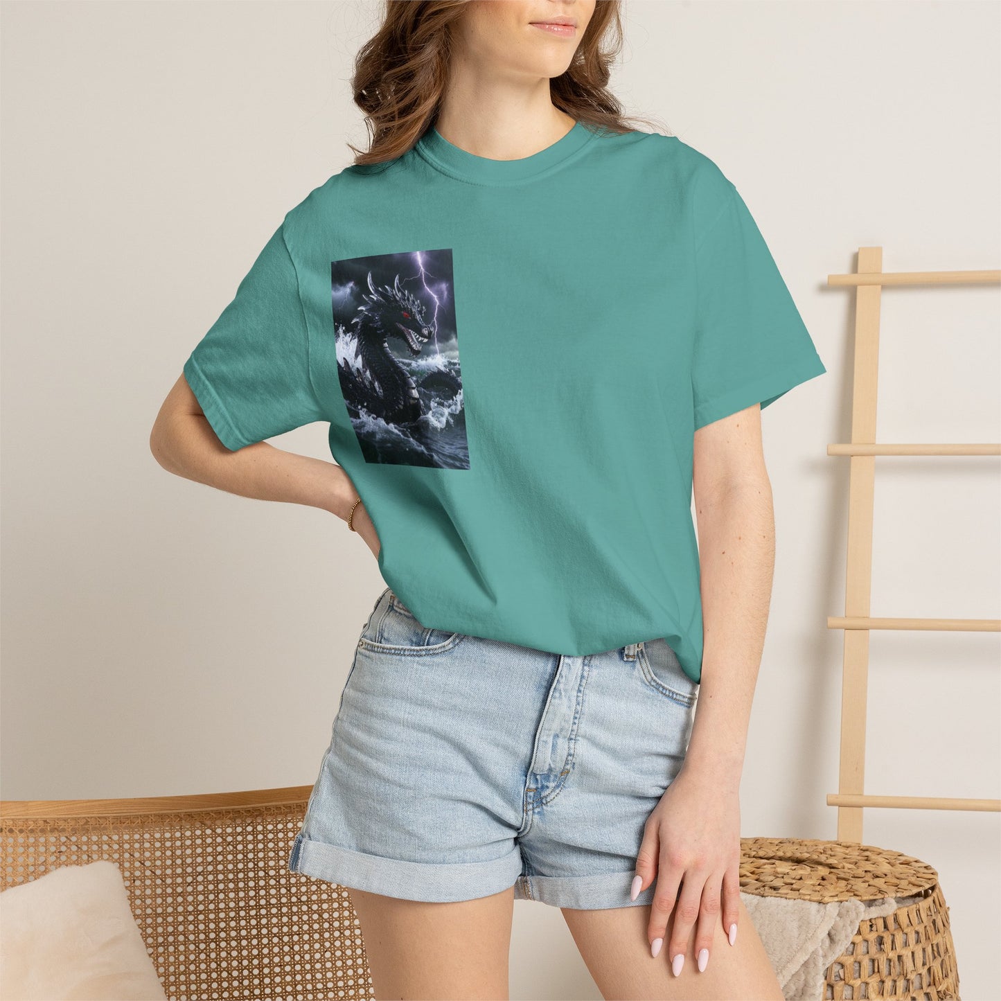 Dragon Storm Graphic T-Shirt — Dark Fantasy Chest Print