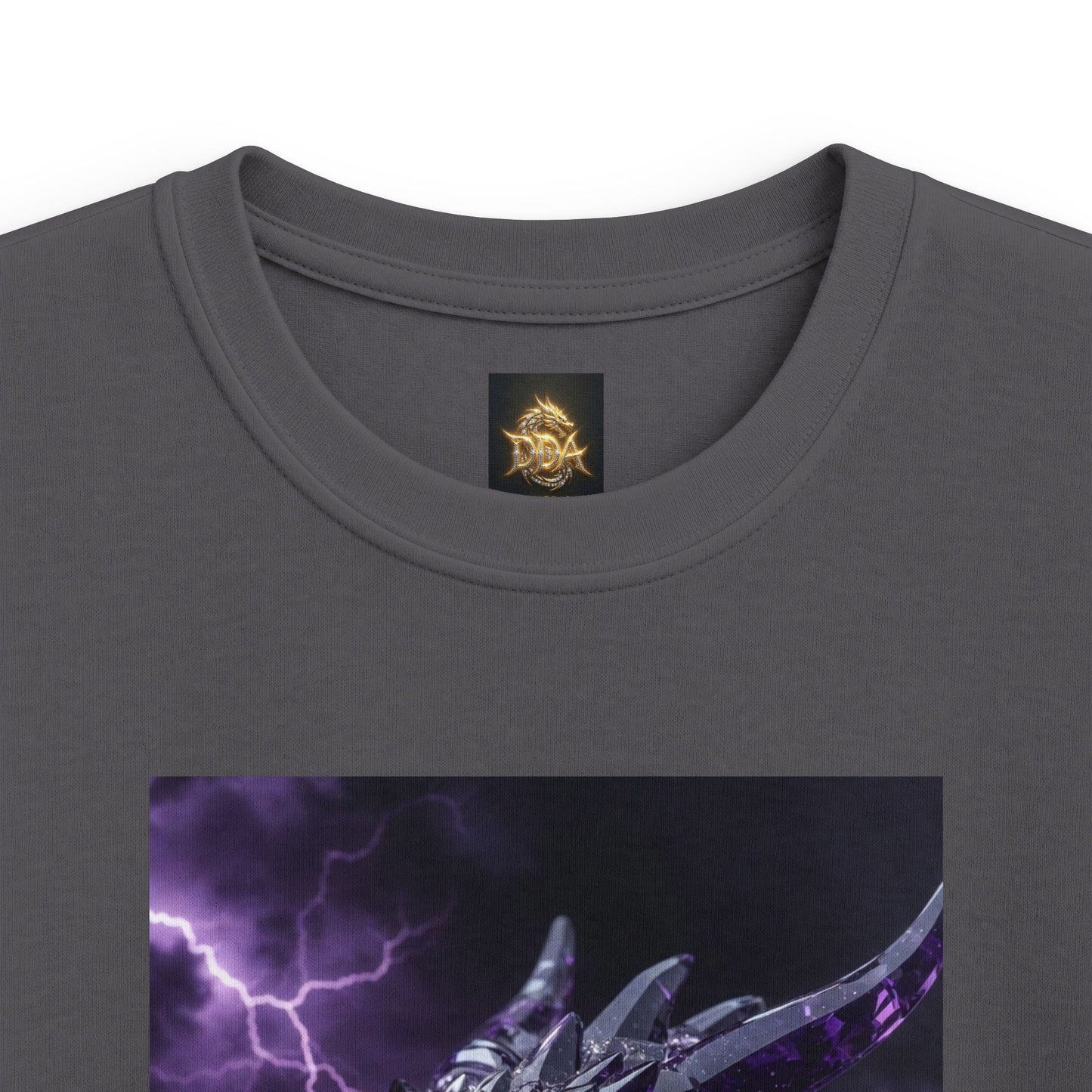 Kids Dragon Tee — Purple Lightning Dragon Graphic T-Shirt for Boys & Girls