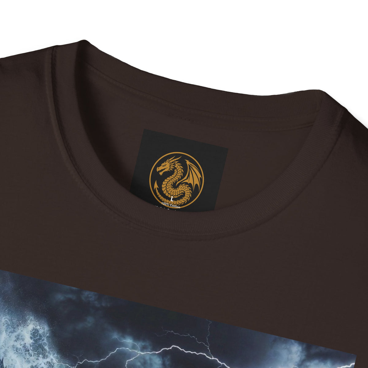 A Stormy Oceanic Dragon T-Shirt — Dark Ocean Lightning Graphic Tee