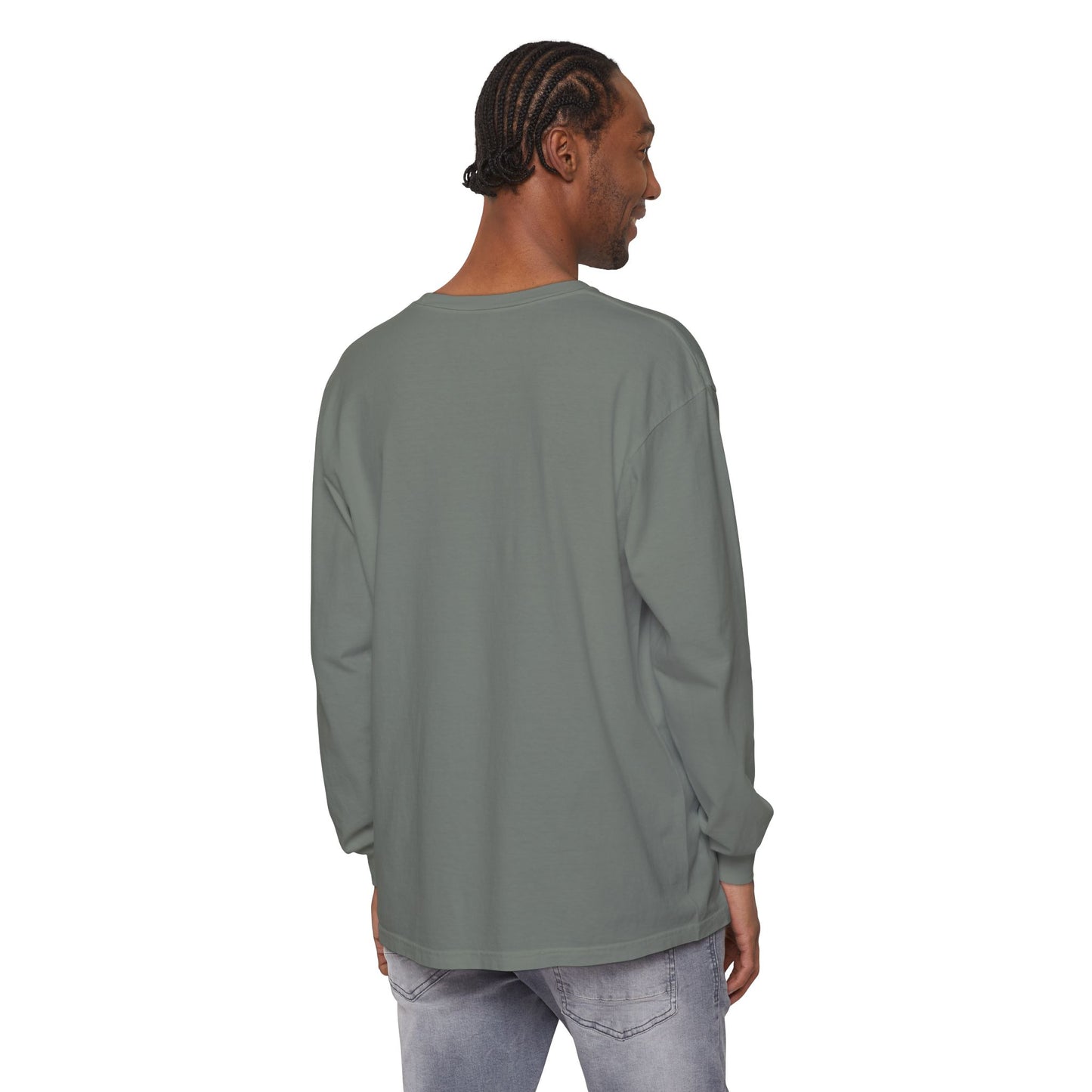 Dragon Pendant Long Sleeve T‑Shirt — Gothic Silver Chain Graphic