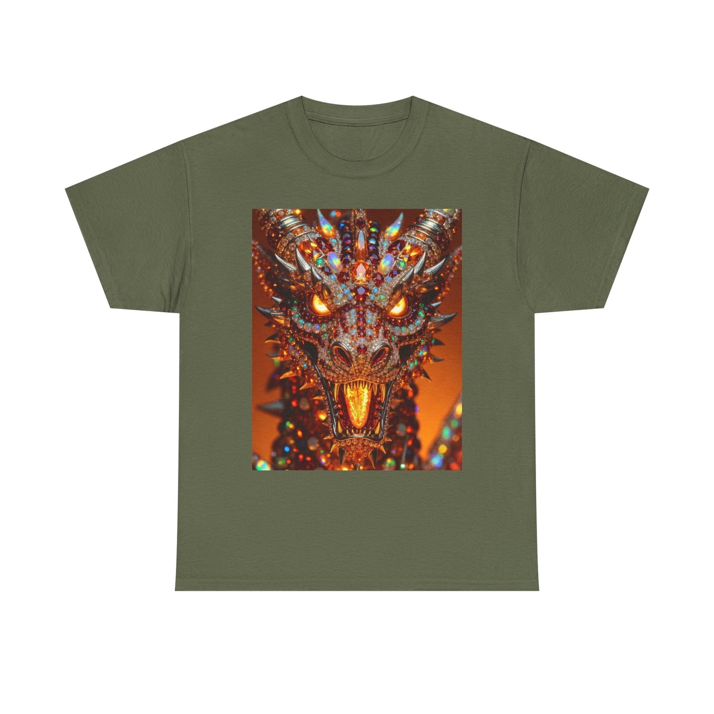 Dragon Face T-Shirt — Fiery Mythical Creature Graphic Tee