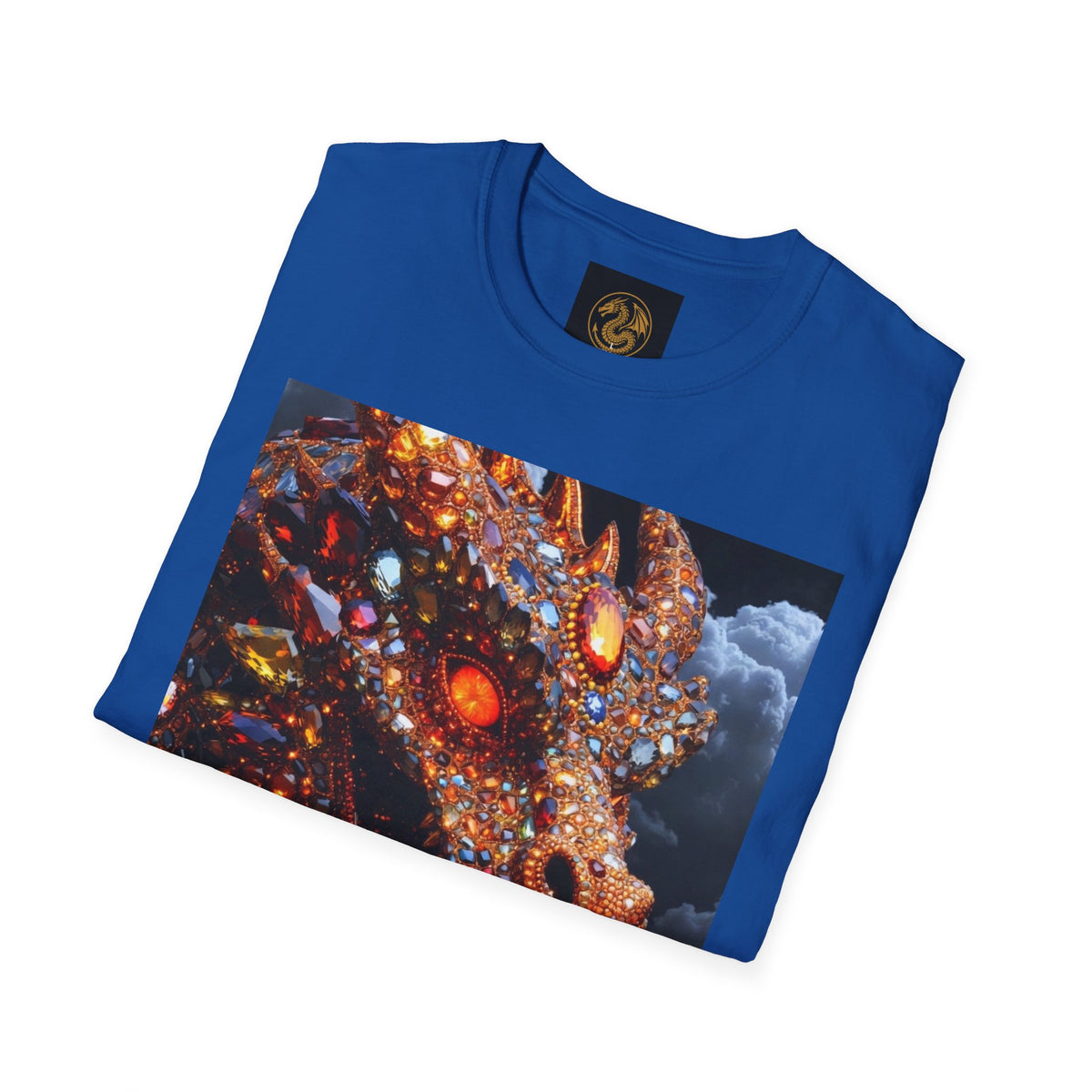 A Gemstone Dragon Head Graphic T-Shirt — Fiery Fantasy Scaly Creature Design