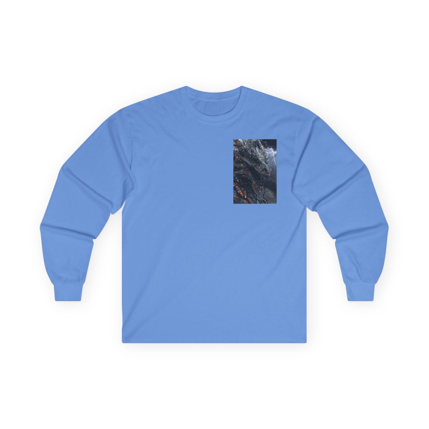 Long Sleeve Tee — Moody Ocean Cliff Photo Pocket Print