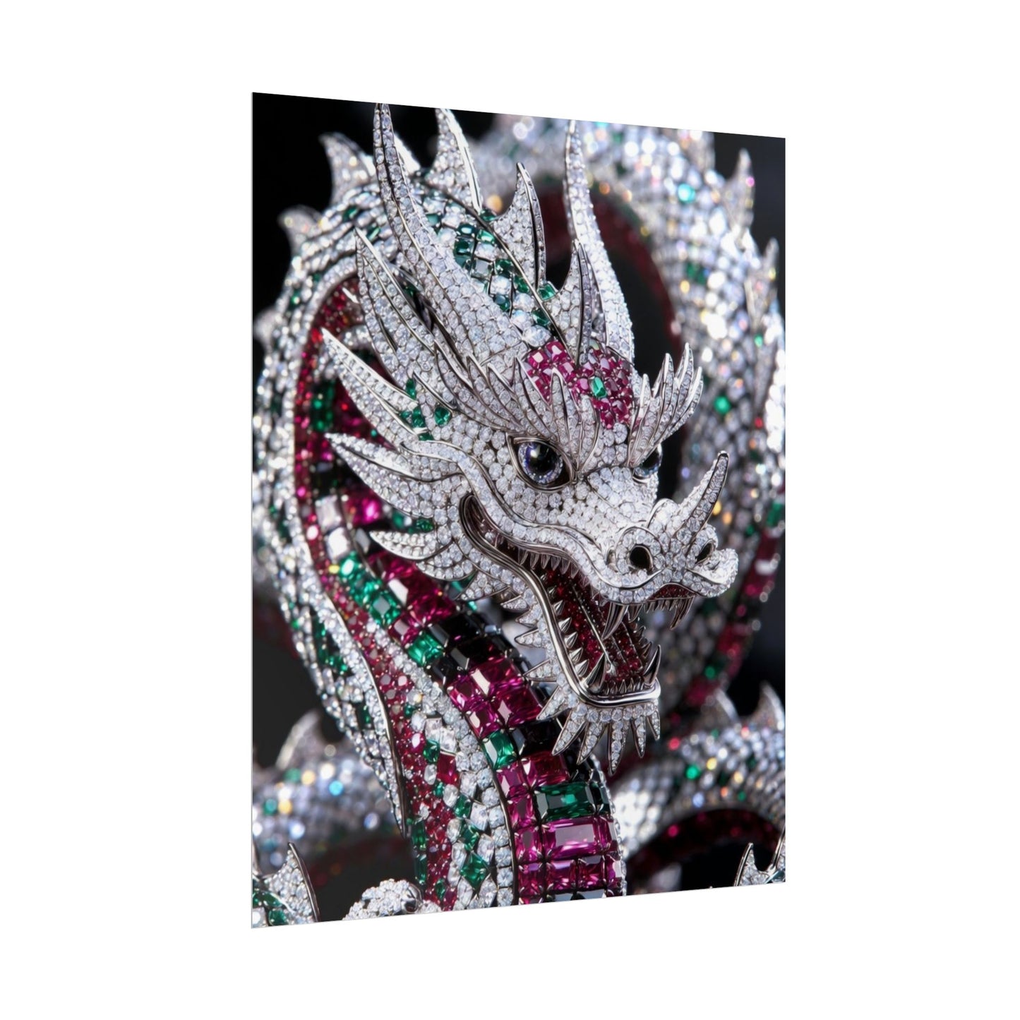 Dragon Jewel Poster — Luxury Gemstone Dragon Wall Art (Rolled Poster)