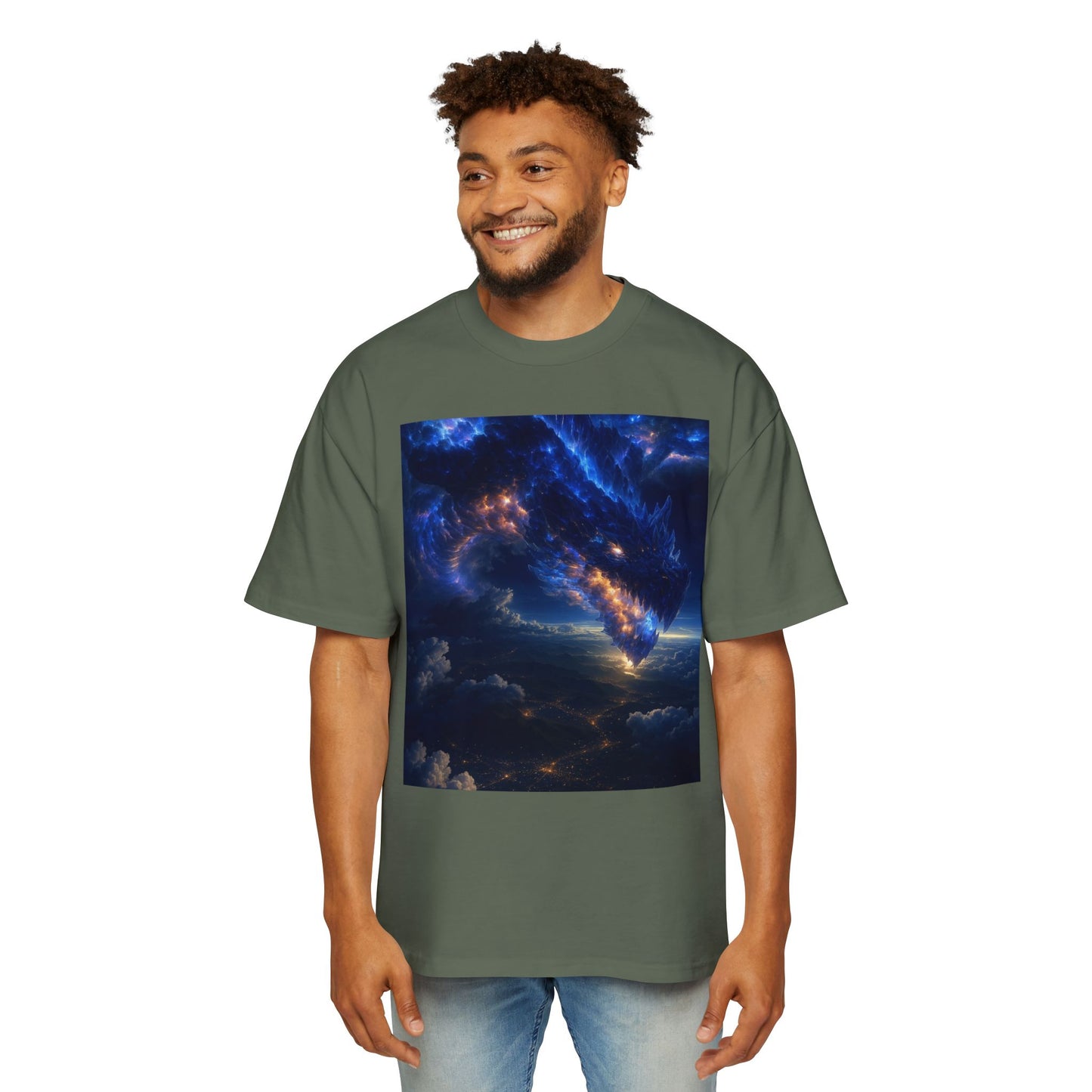 Men's Oversized Galaxy Tee, Comfortable Graphic T-Shirt, Casual Wear, Unique Gift for Space Lovers, Vintage Style, Unisex