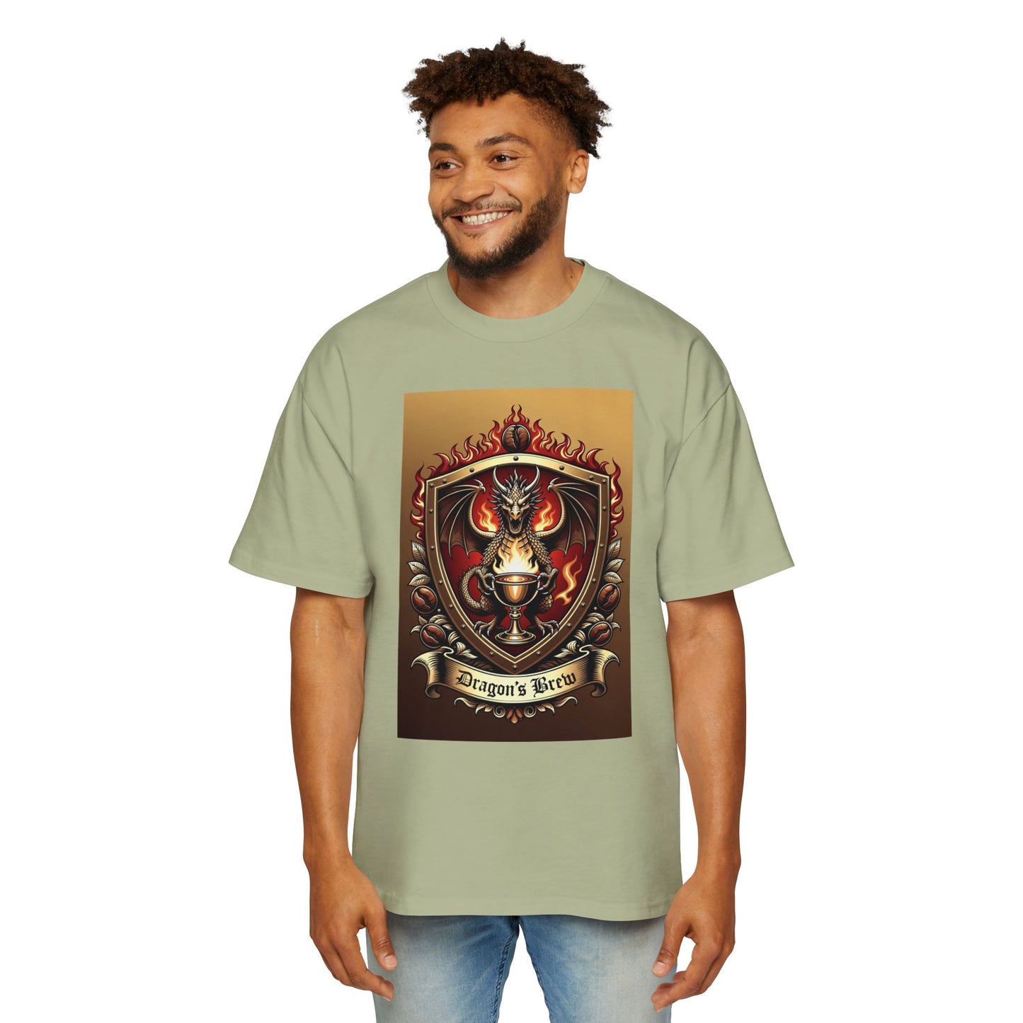 Dragons Brew Graphic Tee — “Dragon’s Brew” Medieval Fantasy Men’s T‑Shirt