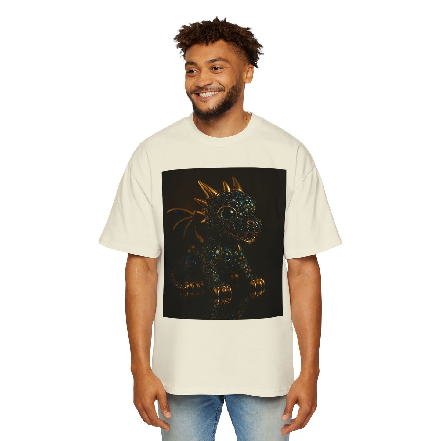 Dragon Design Oversized Tee, Casual Wear, Graphic Shirt, Gift for Fantasy Lovers, Unique T-Shirt, Perfect for Festivals and Everyday