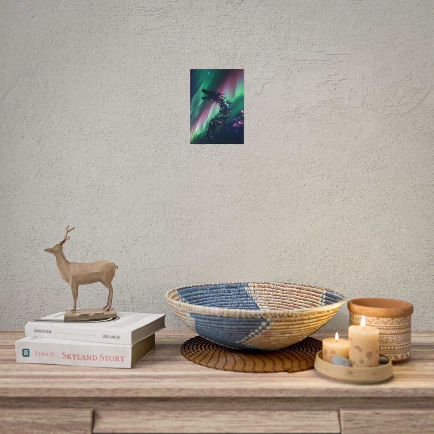 Aurora Dragon Poster — Cosmic Northern Lights Wall Art (Rolled Poster)