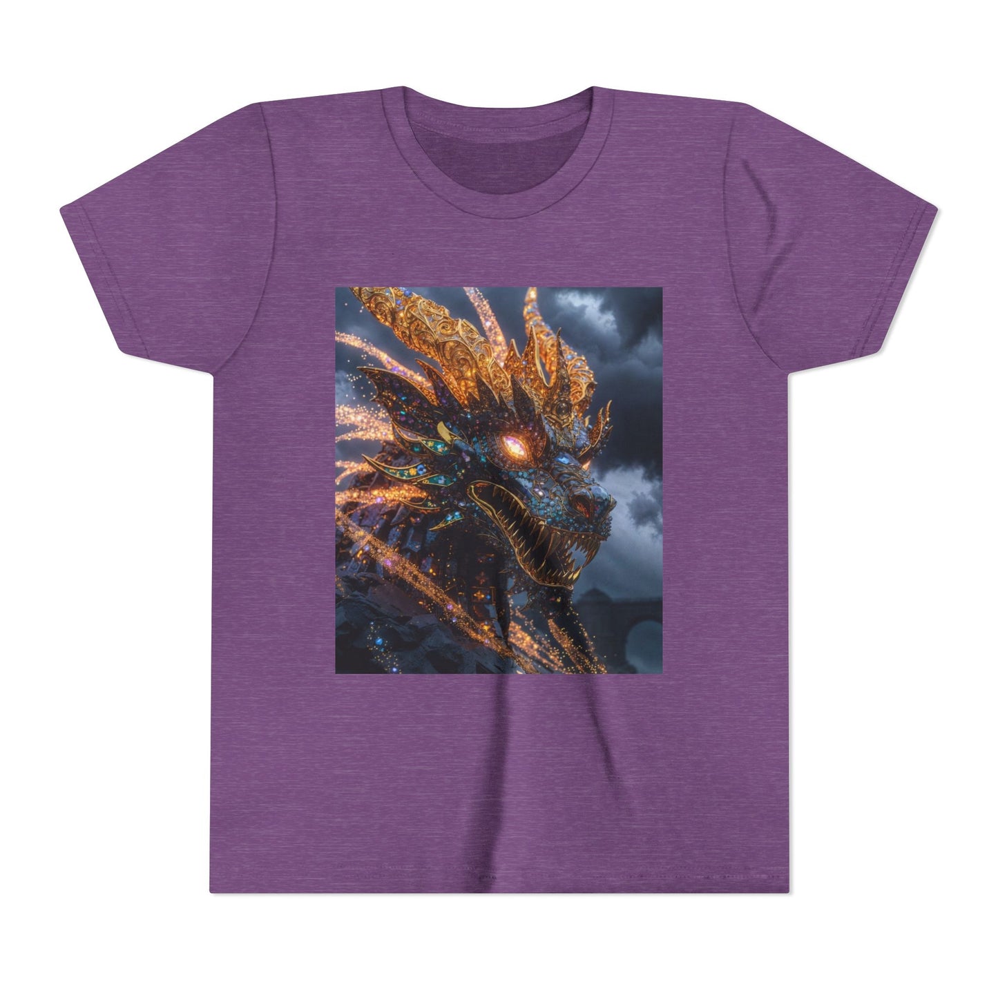 Youth Dragon Tee — Fiery Dragon Head Graphic Kids T‑Shirt