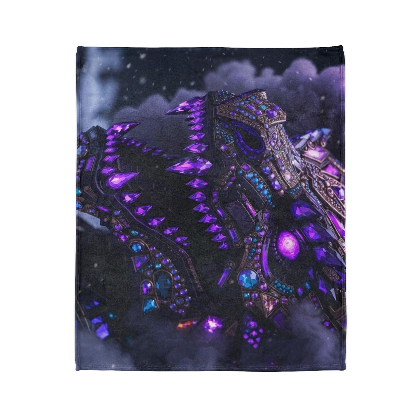 Mystic Dragon Plush Blanket — Purple Gem Dragon Fantasy Throw