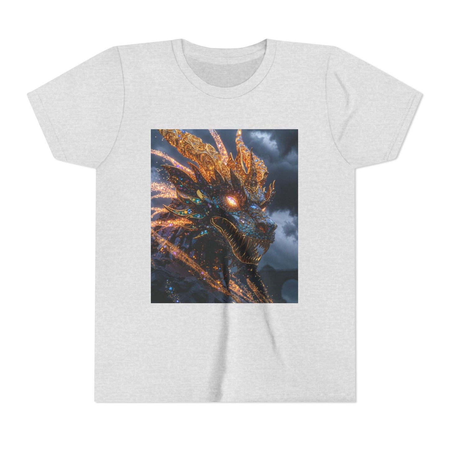 Youth Dragon Tee — Fiery Dragon Head Graphic Kids T‑Shirt