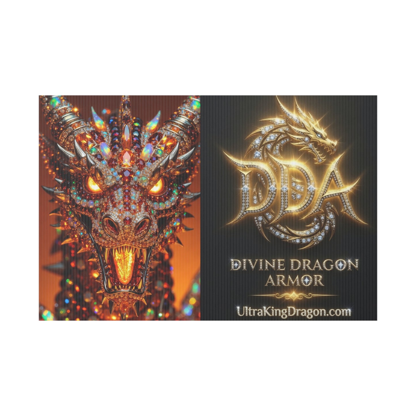 Dragon Collage Plastic Yard Sign — Mythical Fantasy Outdoor Decor