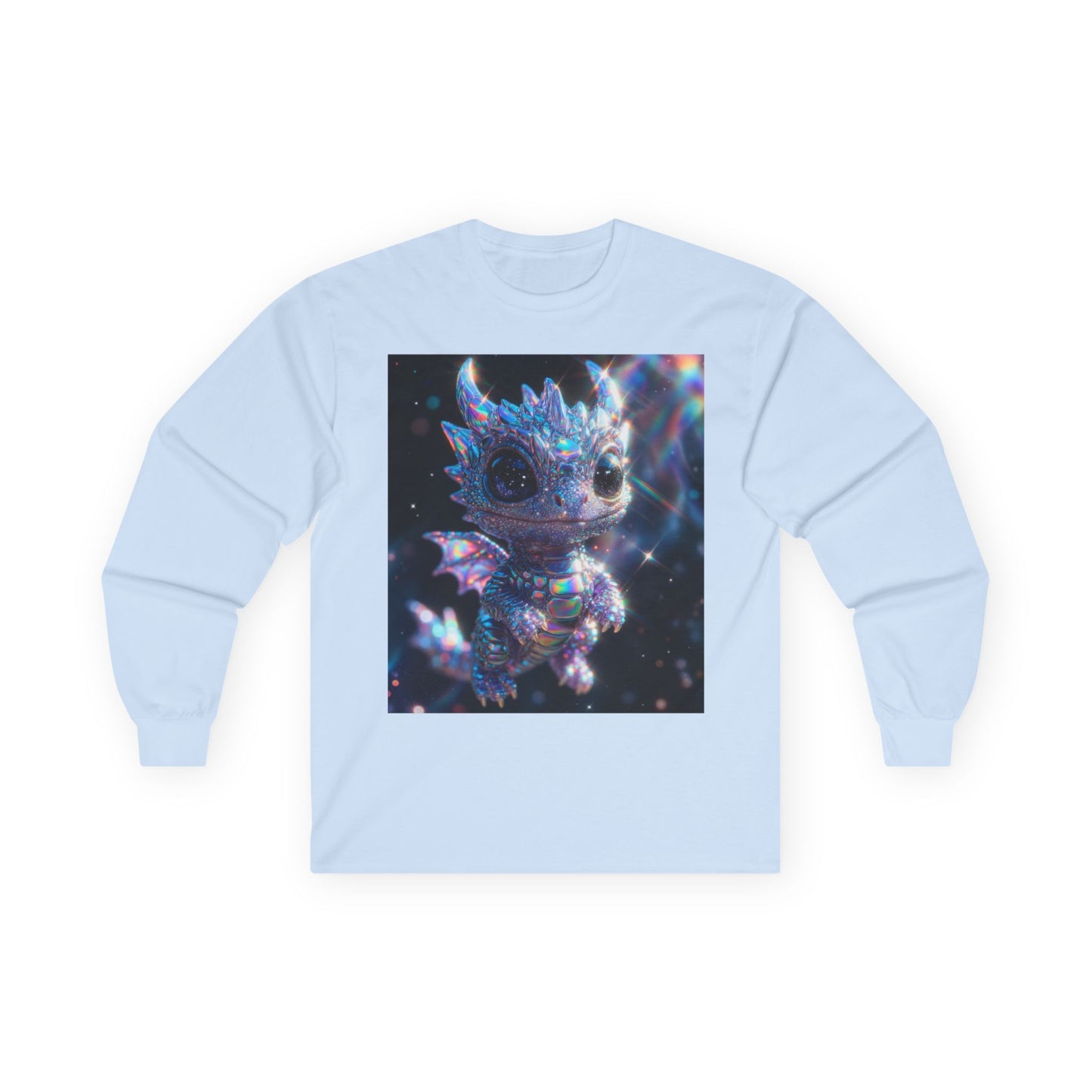 Crystal Baby Dragon Long Sleeve Tee — Sparkly Fantasy Crewneck