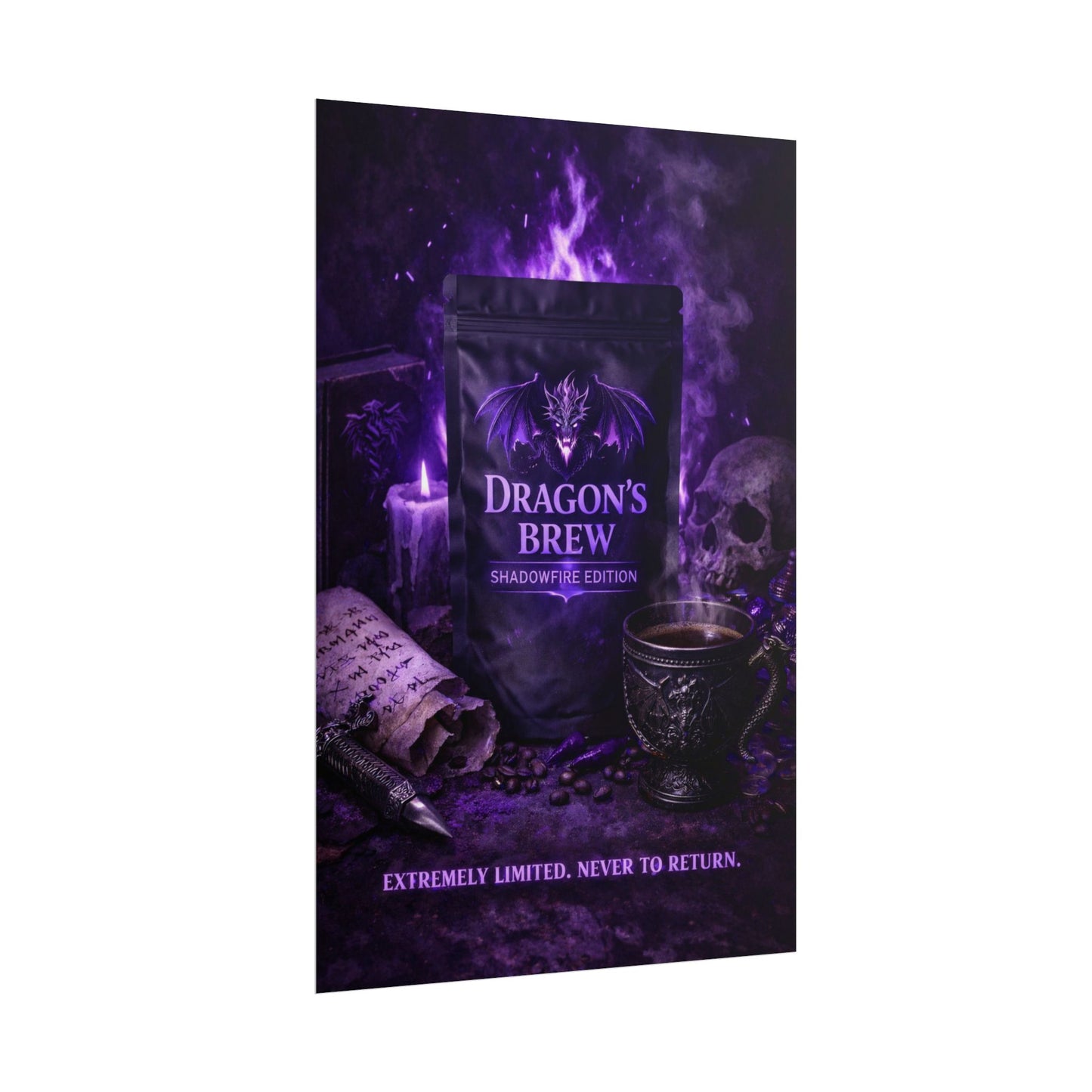 Rolled Poster — "Dragon’s Brew: Shadowfire Edition" Fantasy Poster