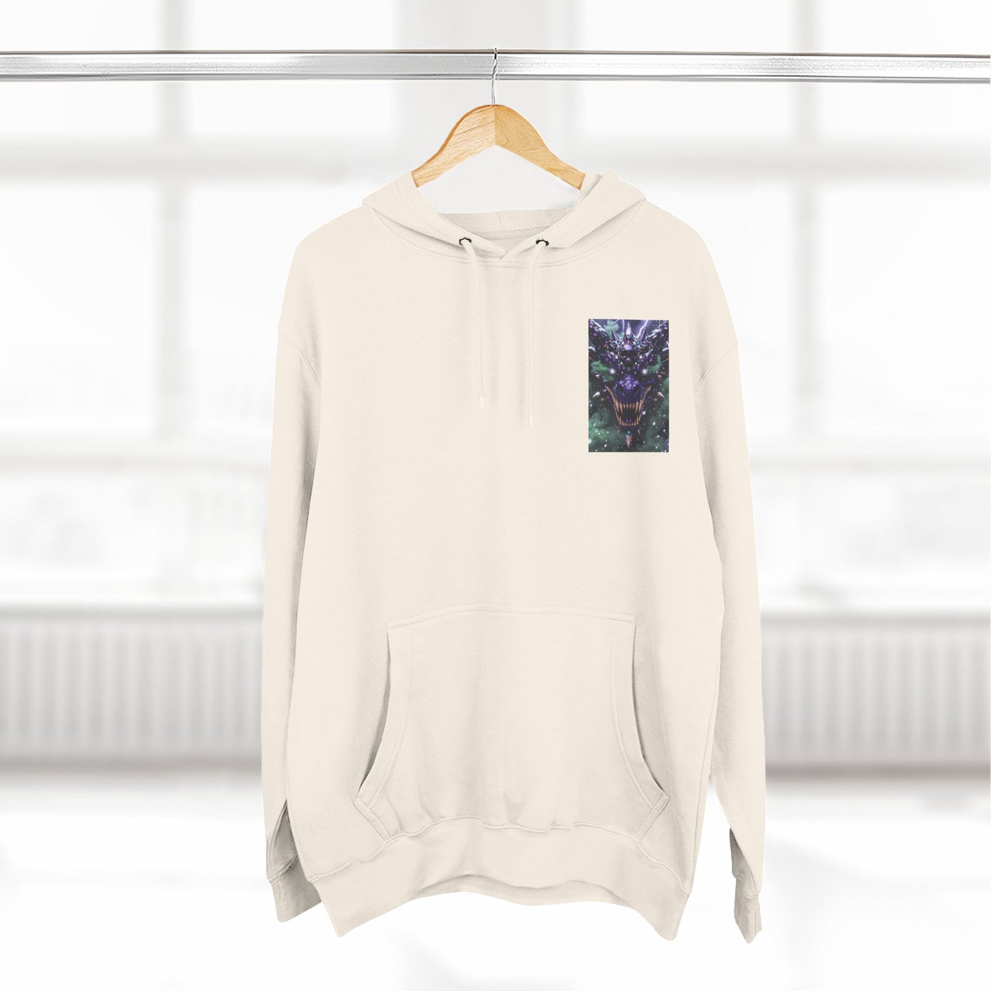 A Mystic Cosmic 🐉 Hoodie — Astral Galaxy Cat Chest Print Fleece Hoodie