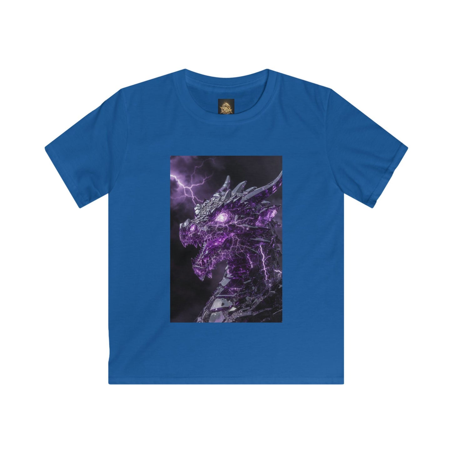 Kids Dragon Tee — Purple Lightning Dragon Graphic T-Shirt for Boys & Girls