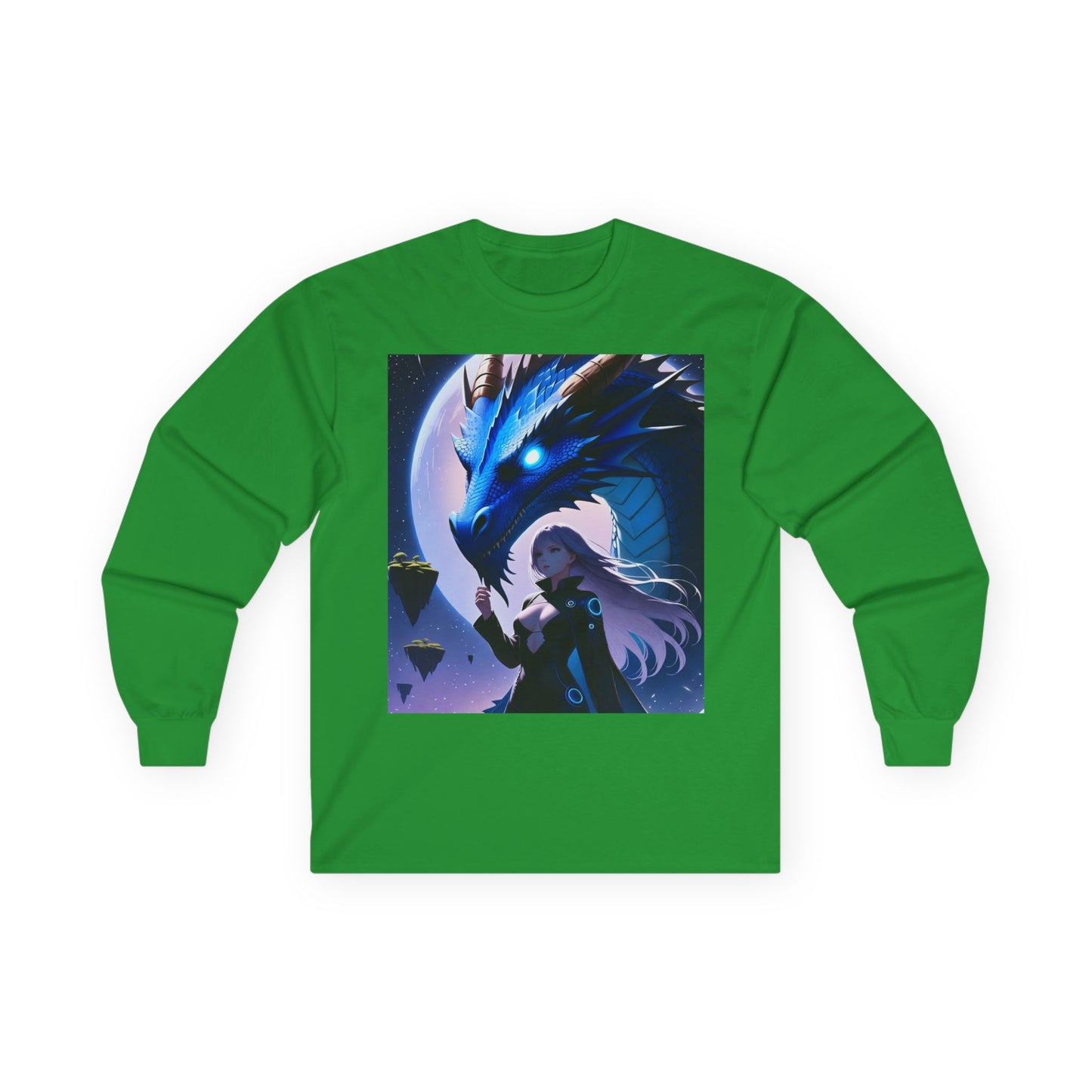 Dragon Whisperer Long Sleeve Tee — Fantasy Blue Dragon Illustration